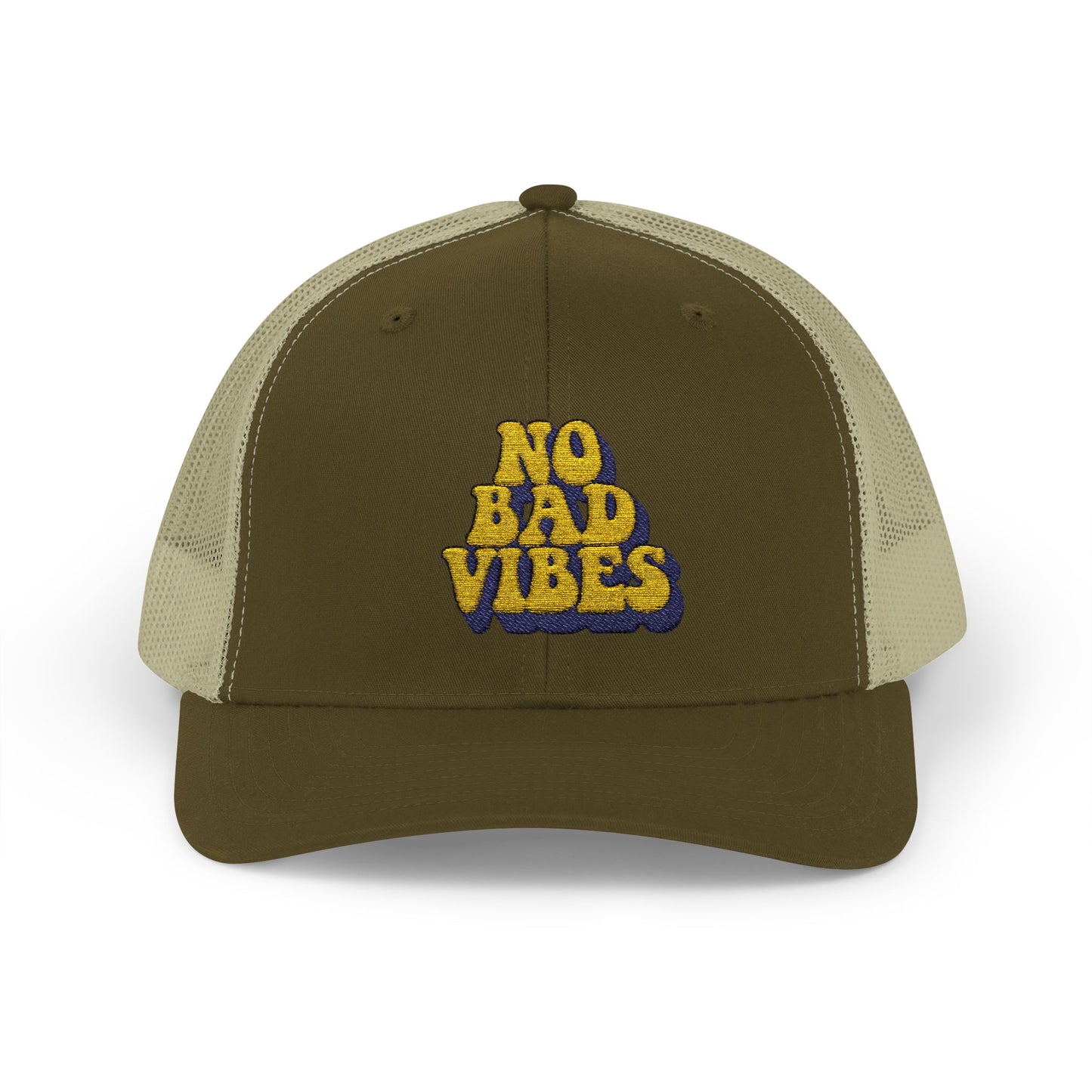 No Bad Vibes Snapback Trucker Cap | Casual Summer Hat, Gift for Her, Trendy Accessory, Outdoor Fun, Festival Wear