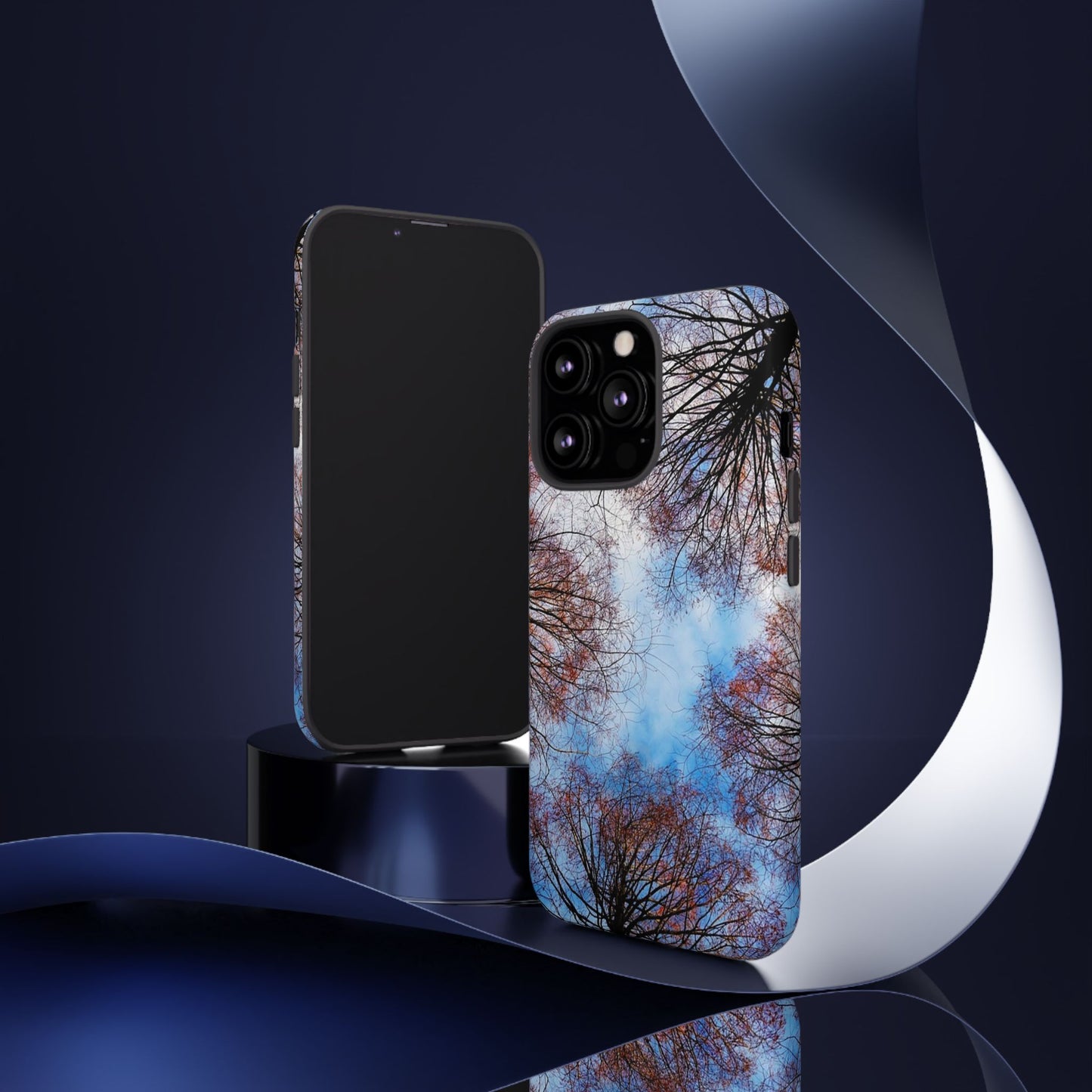 Skyward Trees Phone Case — Nature Forest Canopy Protective Tough Case