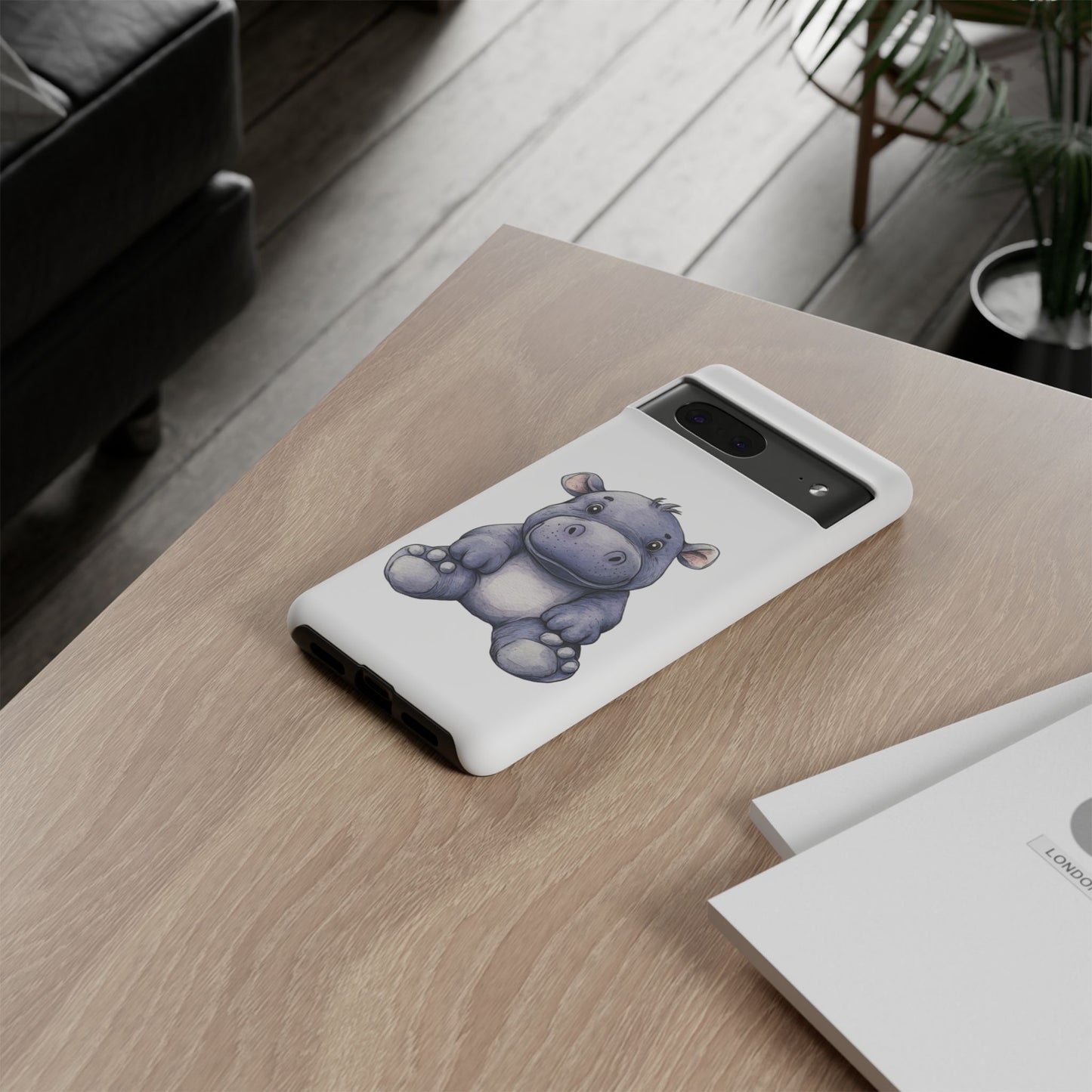 Cute Hippo Phone Case, Unique Tough Cases, Animal Lover Gift, Cute Animal Design, Baby Animal Phone Accessory