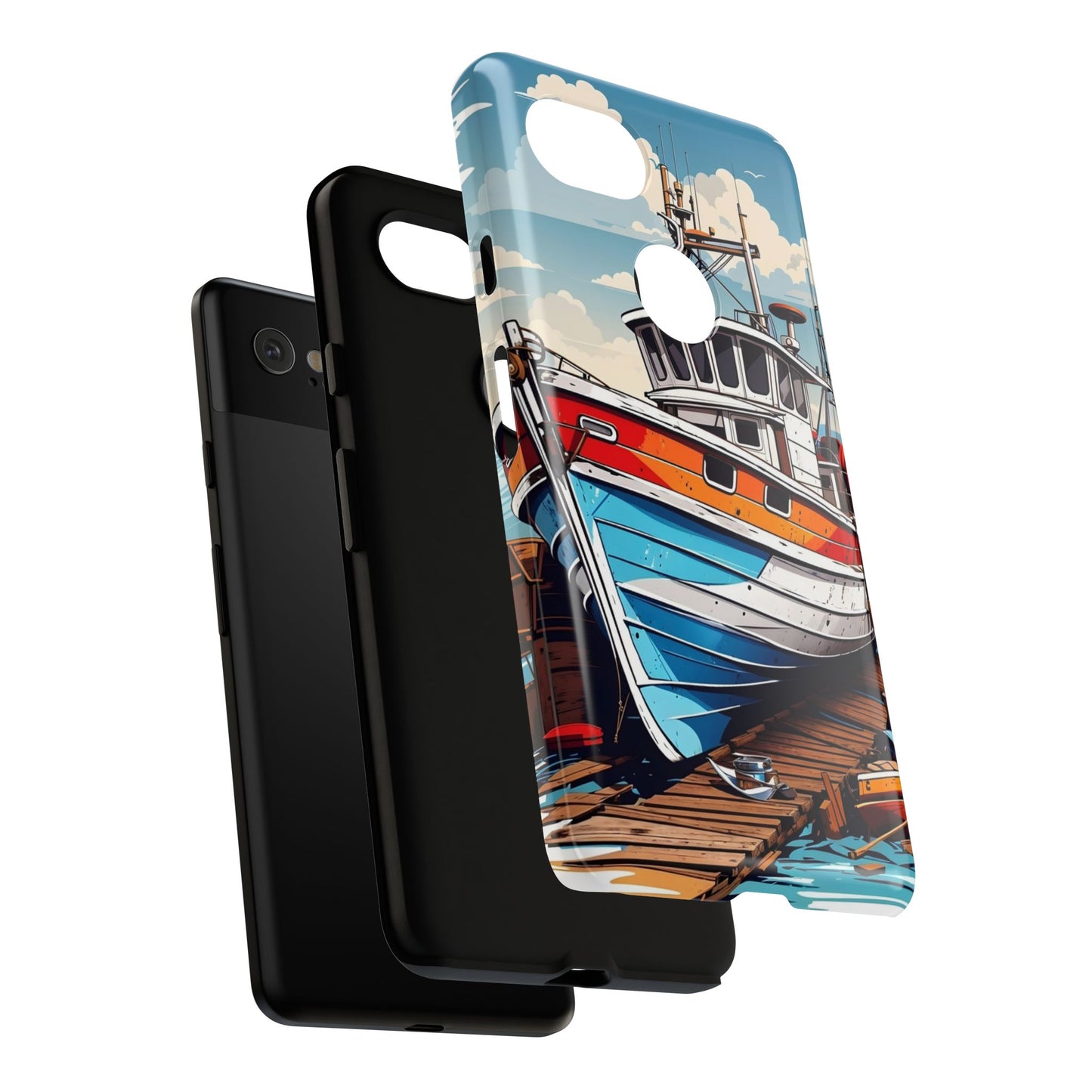Colorful Fishing Boat Phone Case | Nautical Gift, Marine Design, Coastal Aesthetic, Summer Vibes, Sea Lover's Accessory