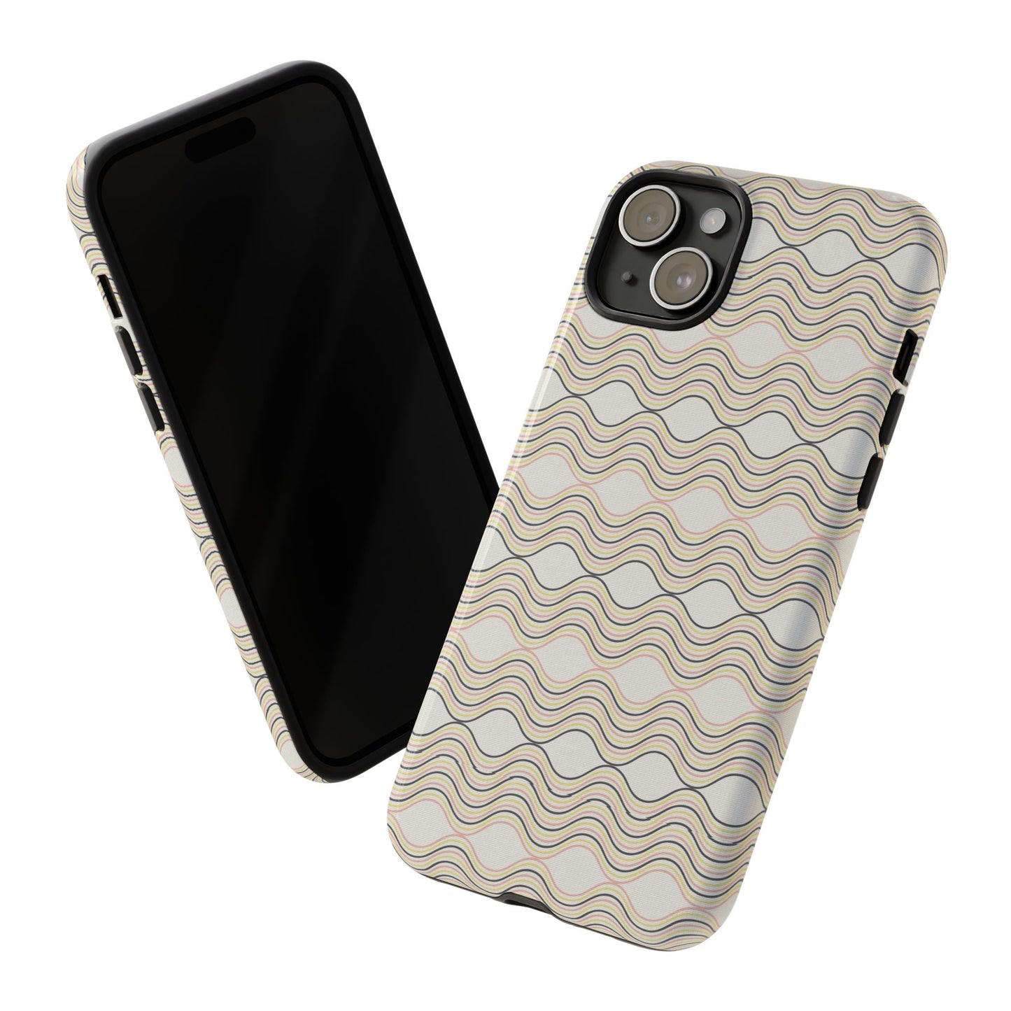 Stylish Phone Case for Tough Protection, Wavy Design, Chic Accessory, Gift for Her, Trendy Tech, Holiday Gift Idea