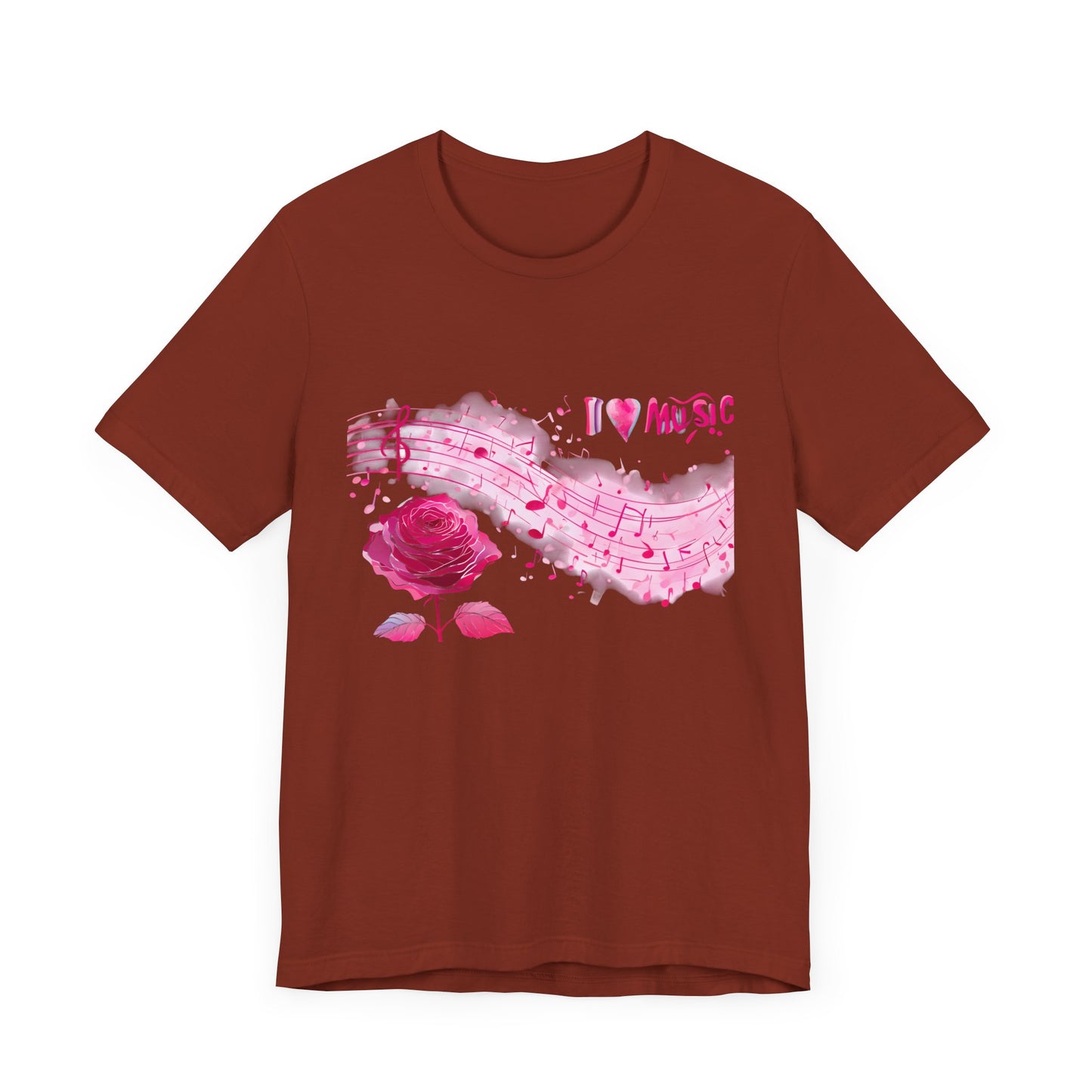 I Love Music Tee, Music Lover Shirt, Floral Music Notes Top