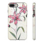 Floral Phone Case with Elegant Pink Lilies, Cute Floral Accessories, Phone Protection, Gift for Her, Stylish Cell Phone Cover