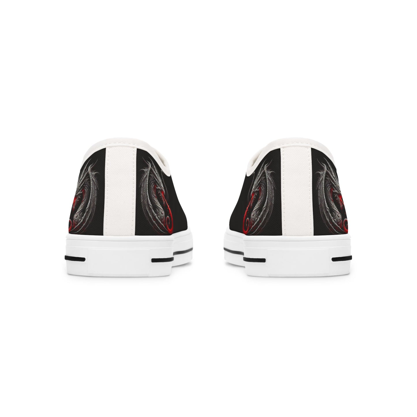 Low Top Sneakers — Black Dragon Wing Accent