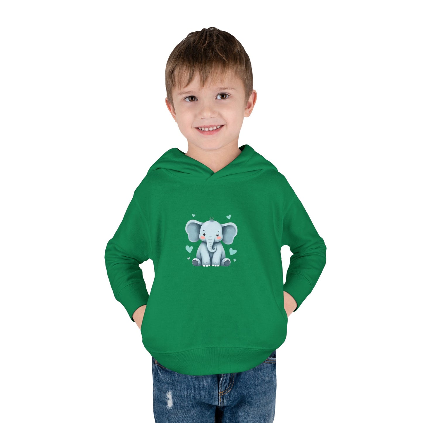 Adorable Elephant Toddler Fleece Hoodie, Kids Pullover, Baby Shower Gift, Birthday Present, Cute Animal Apparel, Cozy Toddler Wear