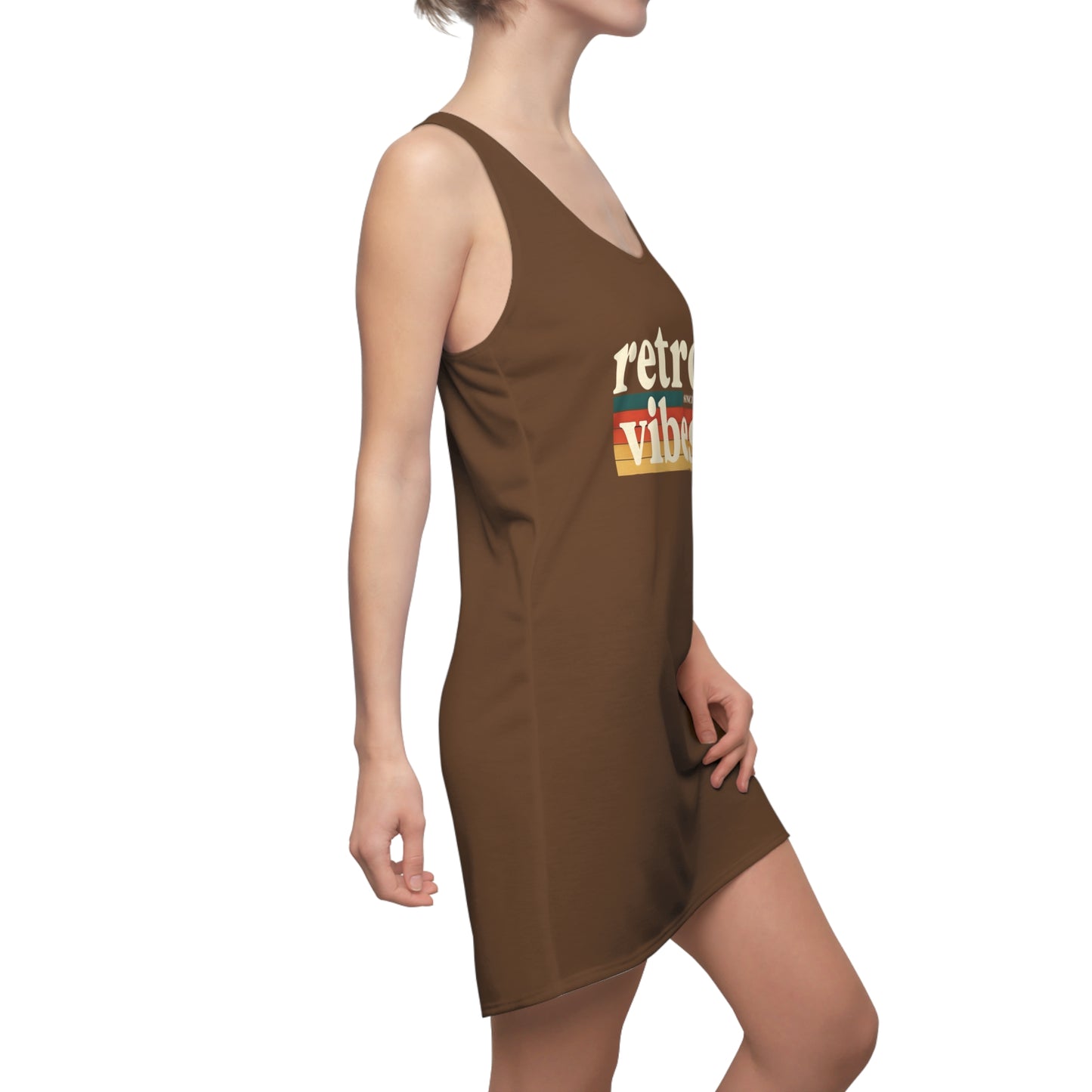 Retro Vibes Women's Racerback Dress, Casual Summer Dress, Boho Chic Dress, Vintage Inspired Apparel, Perfect for Festivals, Great Gift Idea