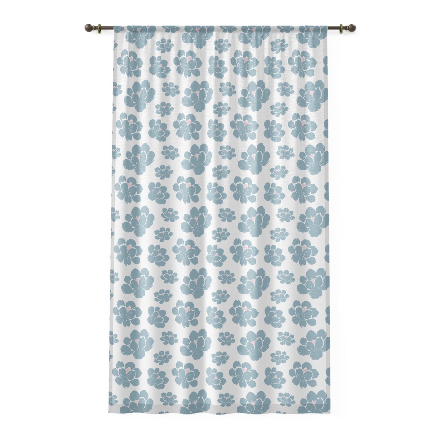 Floral Print Window Curtain | Light and Airy Home Decor | Boho Chic, Living Room, Bedroom, Wedding Gift, Happy Space