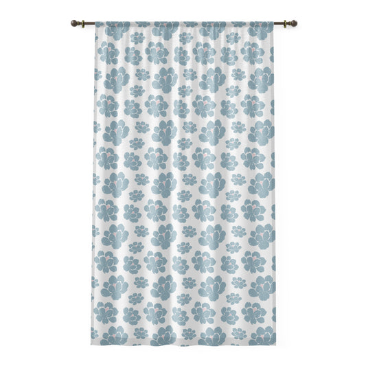 Floral Print Window Curtain | Light and Airy Home Decor | Boho Chic, Living Room, Bedroom, Wedding Gift, Happy Space