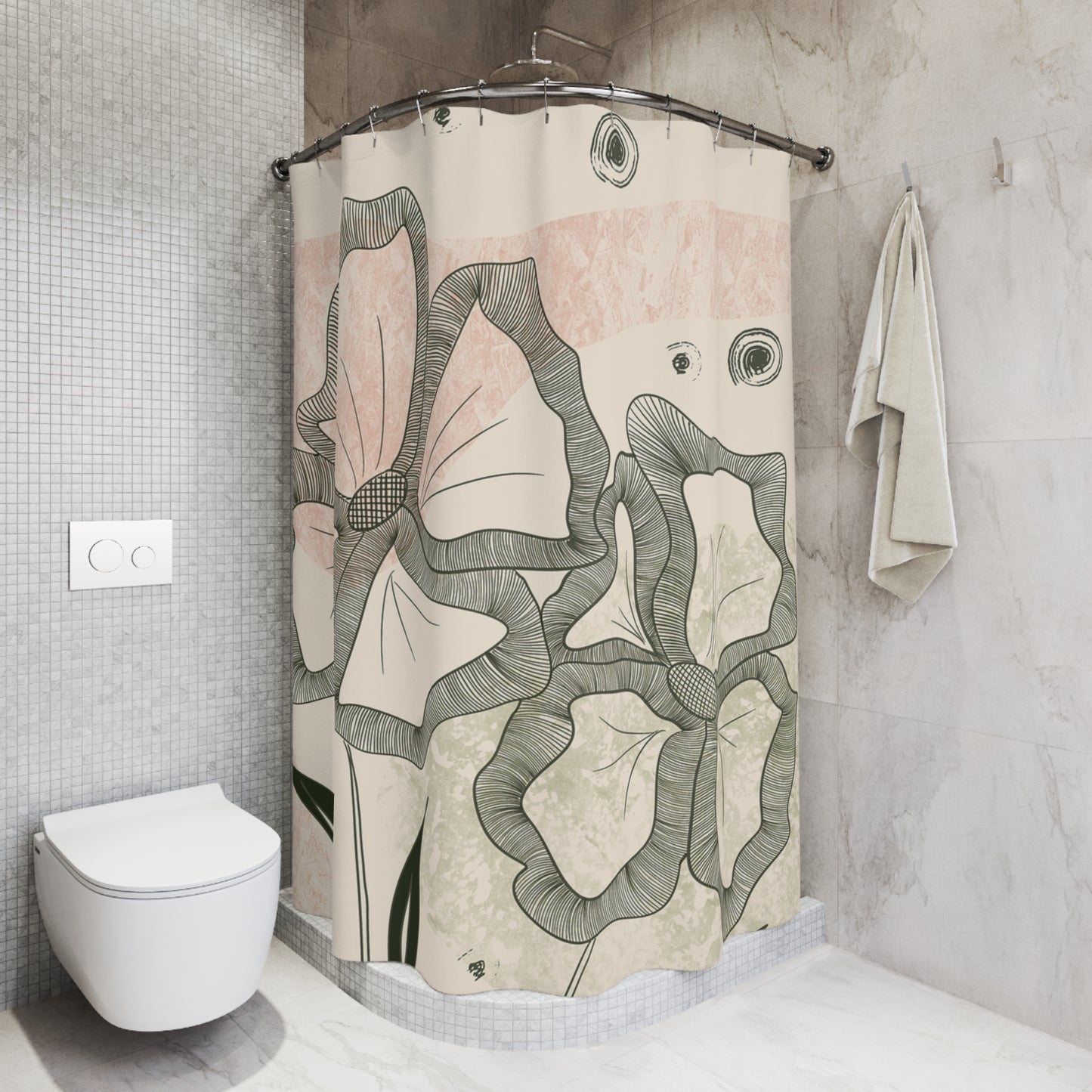 Floral Elegance Shower Curtains | Chic Bathroom Decor, Boho Home, Gift for Women, Spring Vibes, Floral Patterns