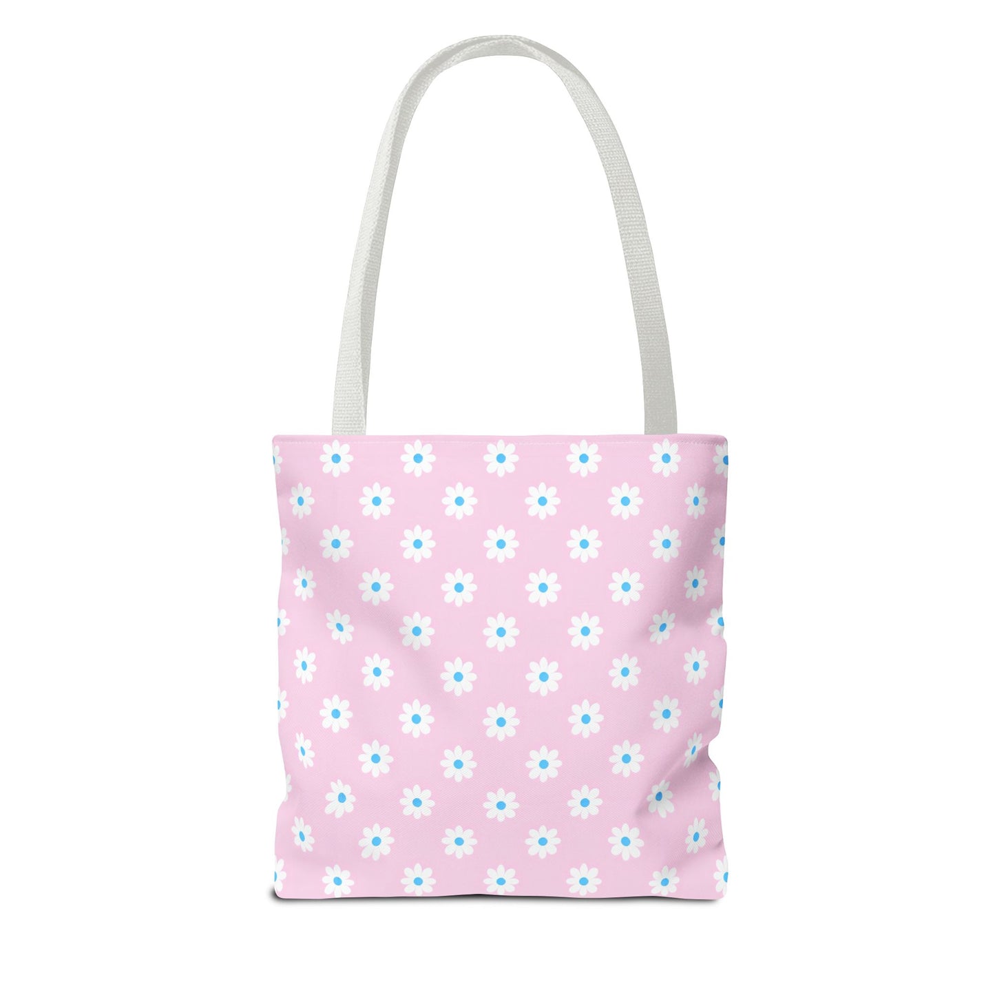 Pink Daisy Pattern Tote Bag — Floral Everyday Canvas Shopper