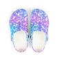 Kids Purple Blue Bokeh Foam Clogs — Comfort EVA Slip-Ons