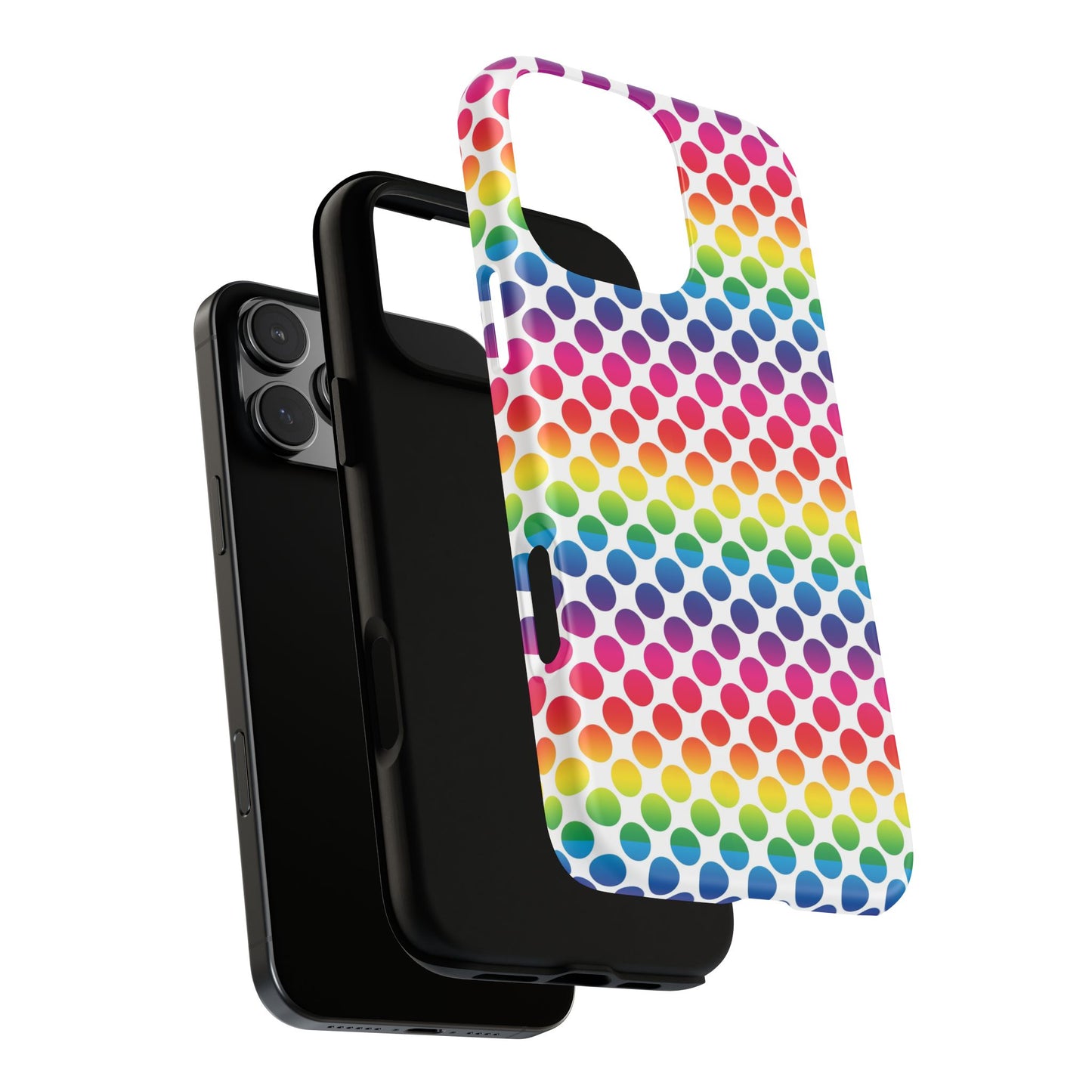 Rainbow Dot Phone Case, Colorful Phone Cover, Fun Phone Accessory, Gift for Friends, Trendy Mobile Case