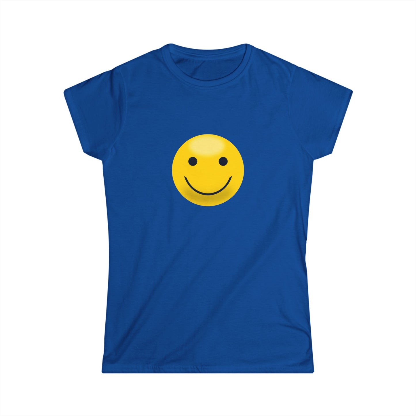 Smiley Face Women's Softstyle Tee, Casual T-Shirt, Happy Graphic Tee, Summer Shirt, Birthday Gift, Everyday Wear