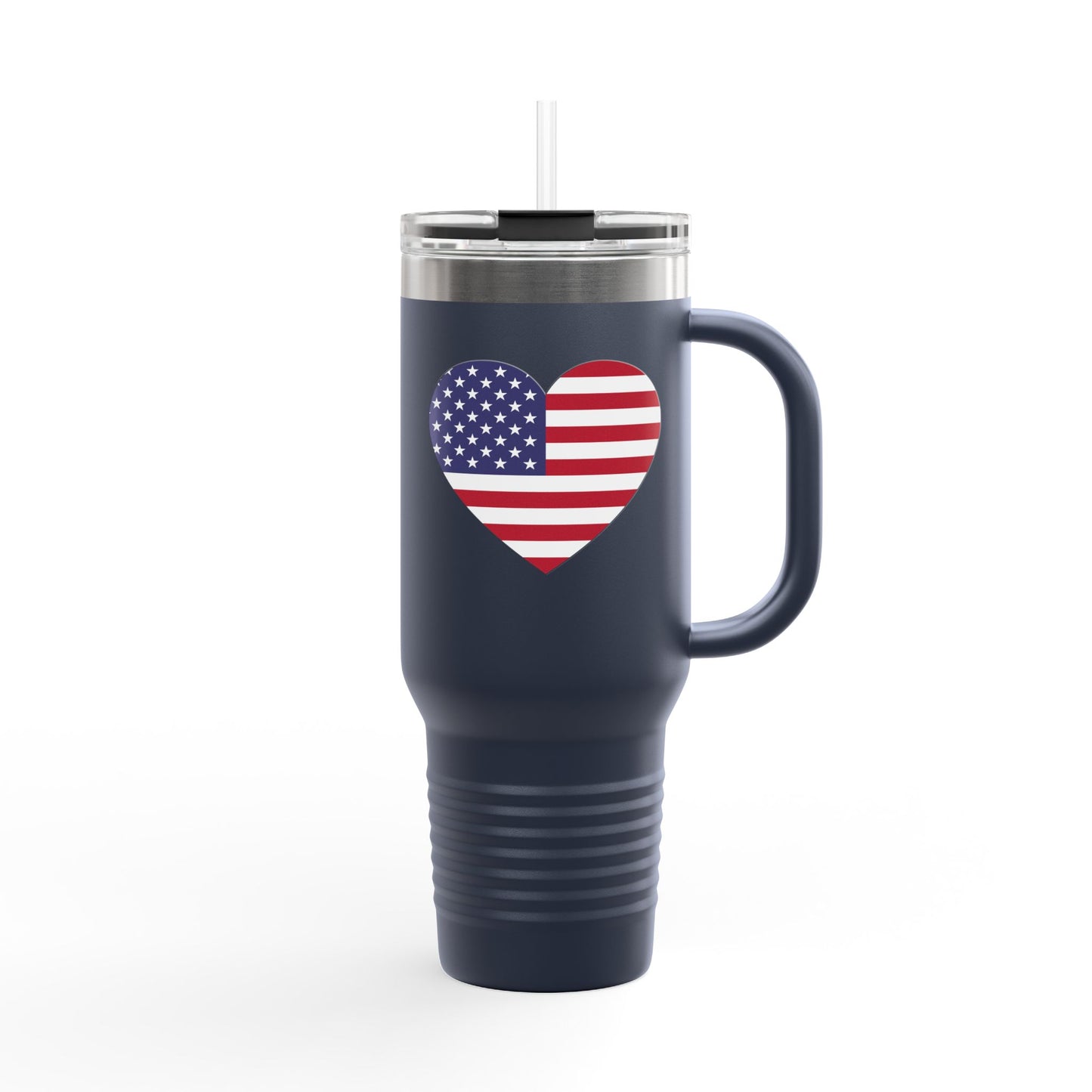 Insulated Travel Mug, 40oz - Heart American Flag