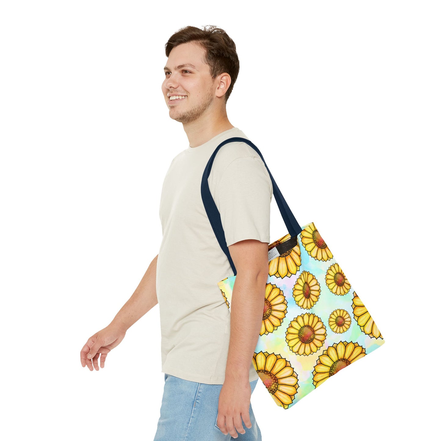 Sunny Floral Tote Bag, Eco-Friendly Shopping Bag, Beach Bag Summer Accessory