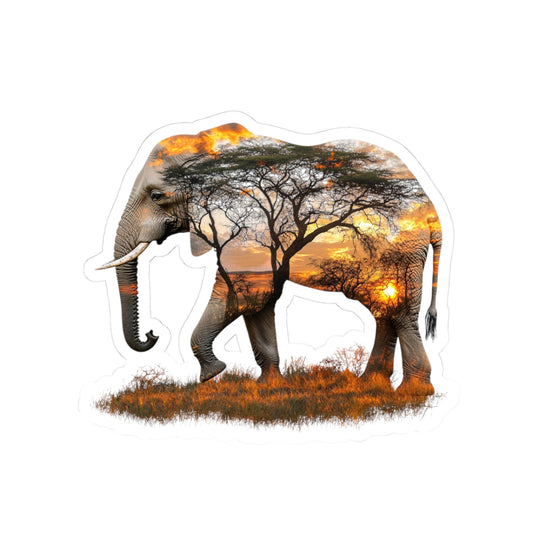 Wildlife Elephant Kiss-Cut Stickers - Nature Lover Decor, Laptop Sticker, Scrapbooking, Gift for Animal Enthusiasts