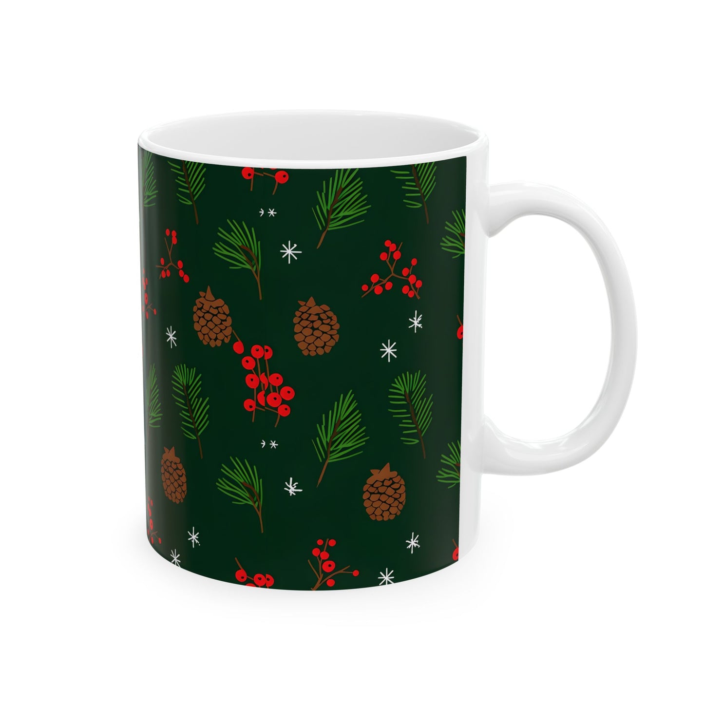 Festive Holiday Ceramic Mug, Christmas Coffee Cup, Winter Decor, Cozy Drinkware, Seasonal Gift, Holiday Celebration