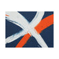 Abstract Navy & Orange Brushstroke Canvas
