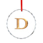 Glass Circular Ornament Pendant - Letter D
