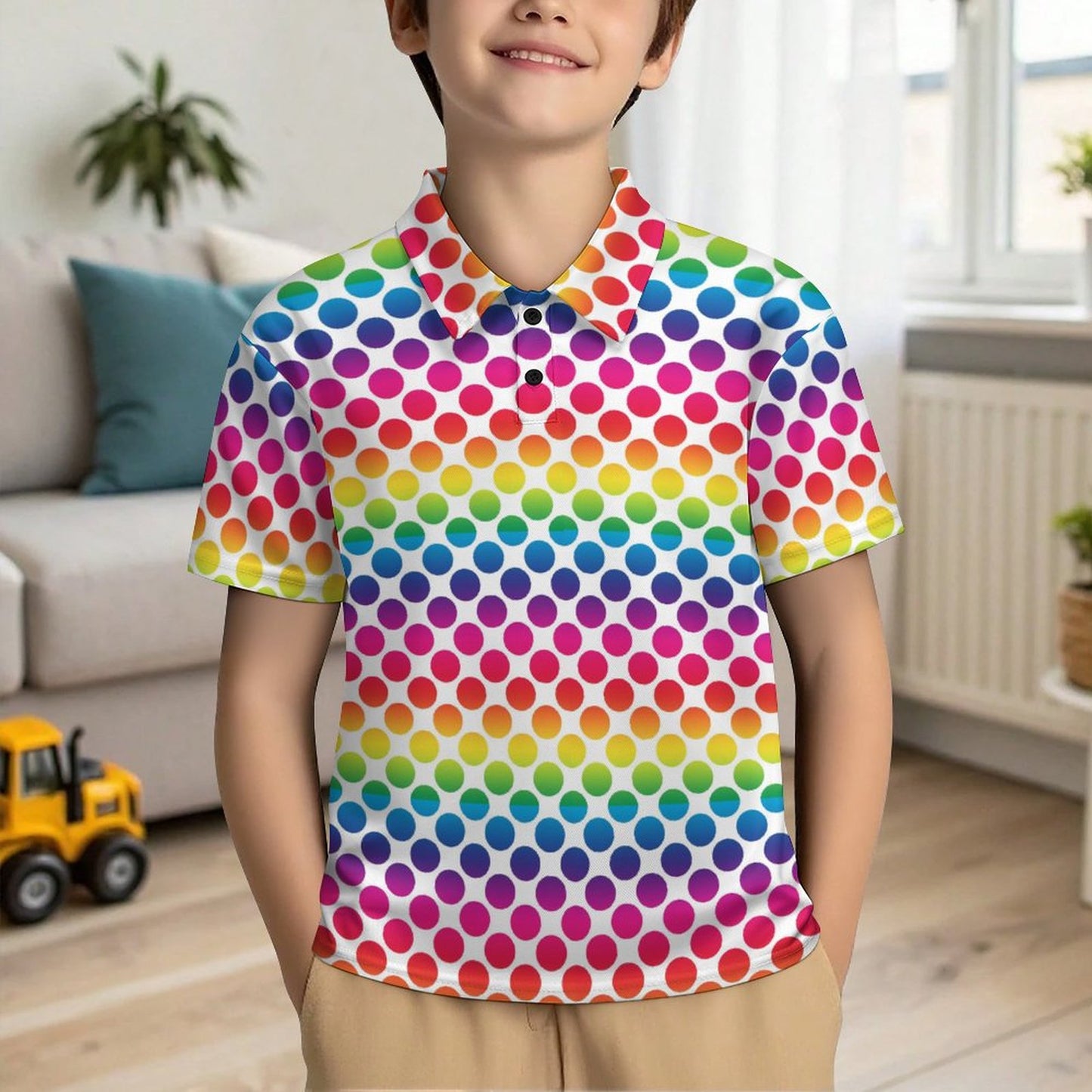 133gsm Kids' Button-Down Polo Shirt