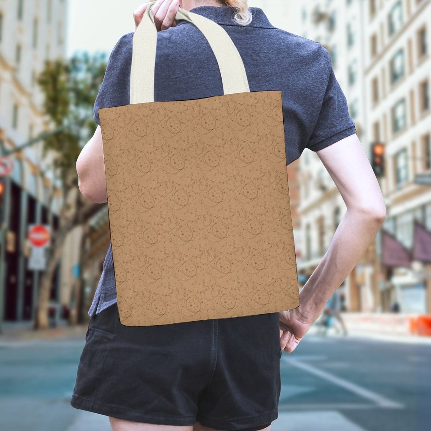 Canvas Material Tote Bags with Interior Pocket (Dual-sided Printing)