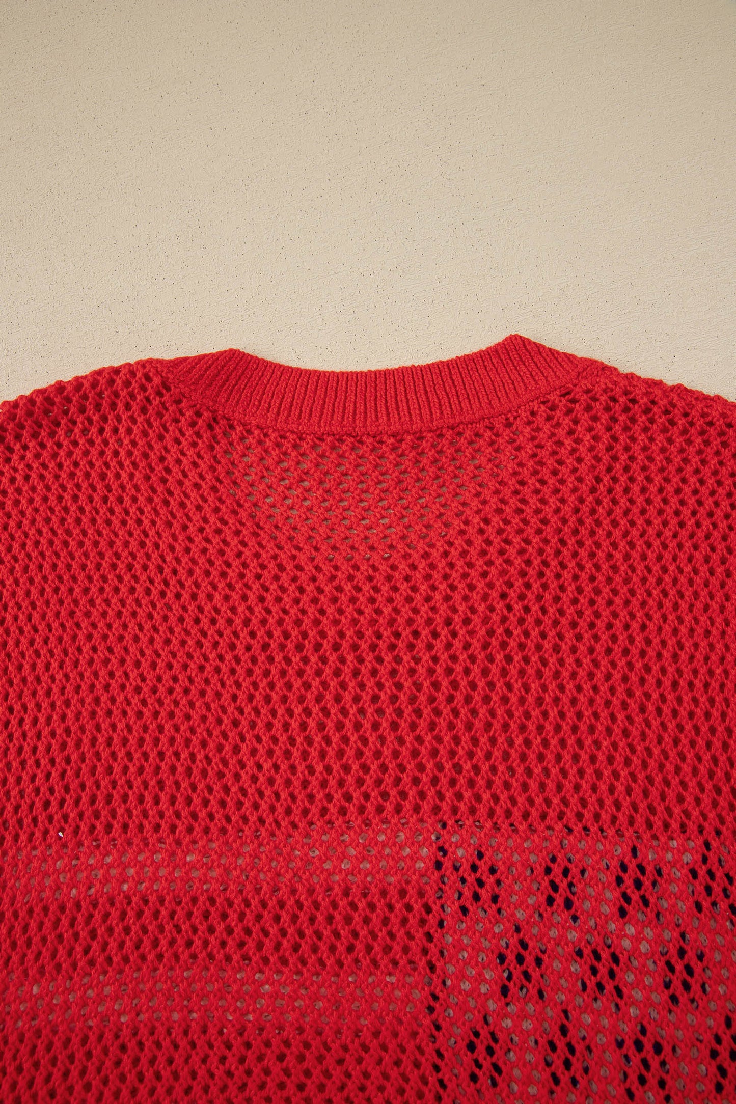 Fiery Red Flag Graphic Short Sleeve Sweater Top