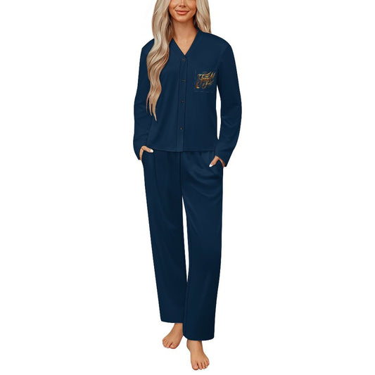 Super Comfy Women's V-Neck Pajama Set - Angel