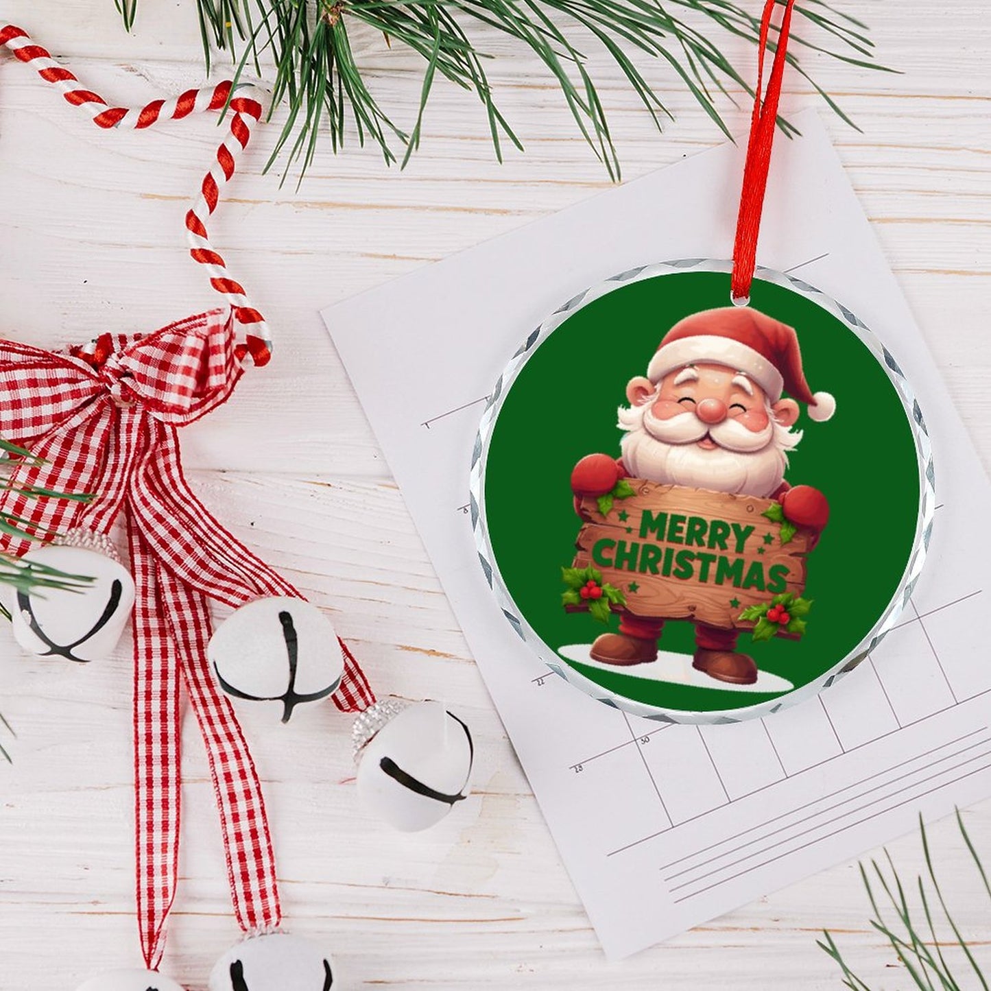 Glass Circular Ornament Pendant