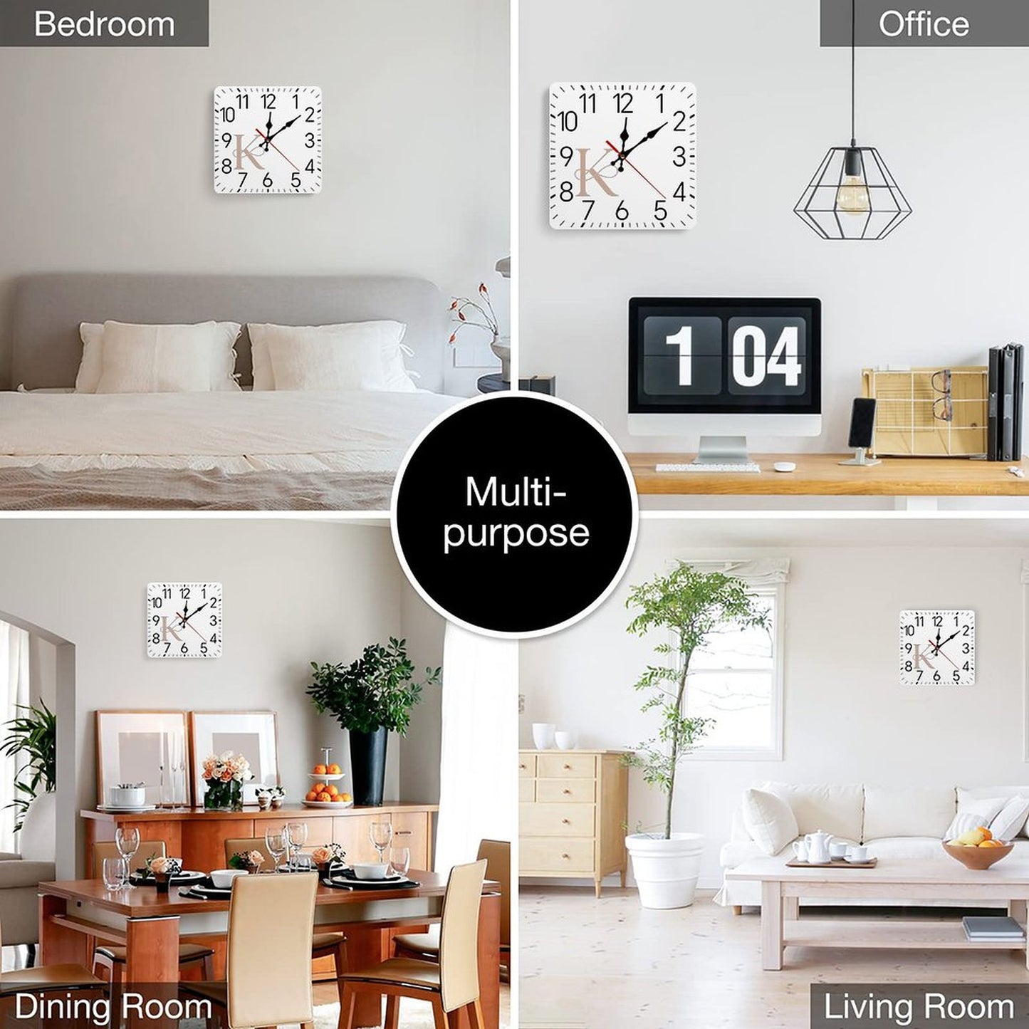 Square Wall Clock-9.8"x9.8"/25x25cm