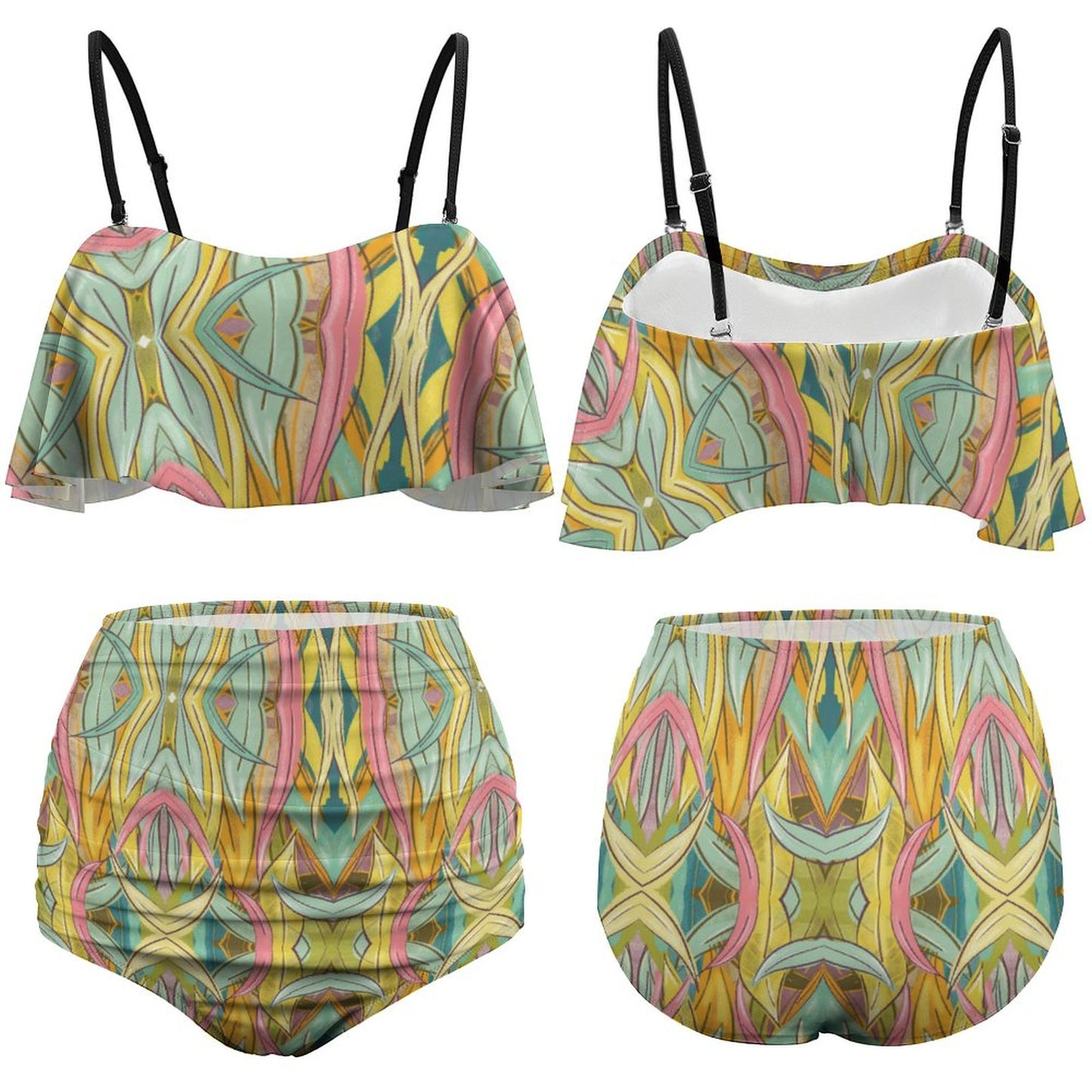 2-Piece Ruffle Tankini Swimsuit