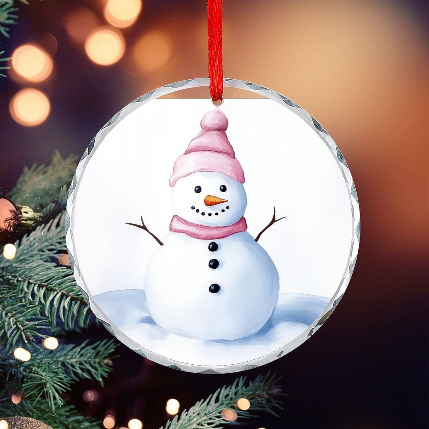 Glass Circular Ornament Pendant