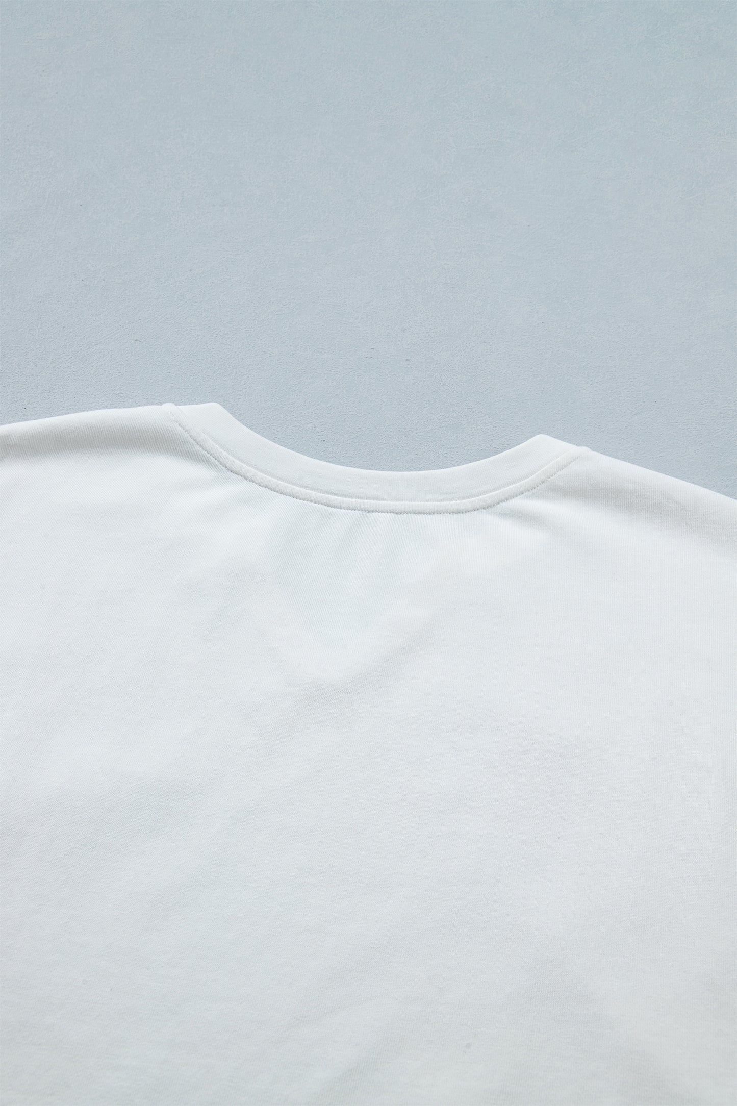 White Patriot Star Patched Notched Neck Mineral Washed Tee