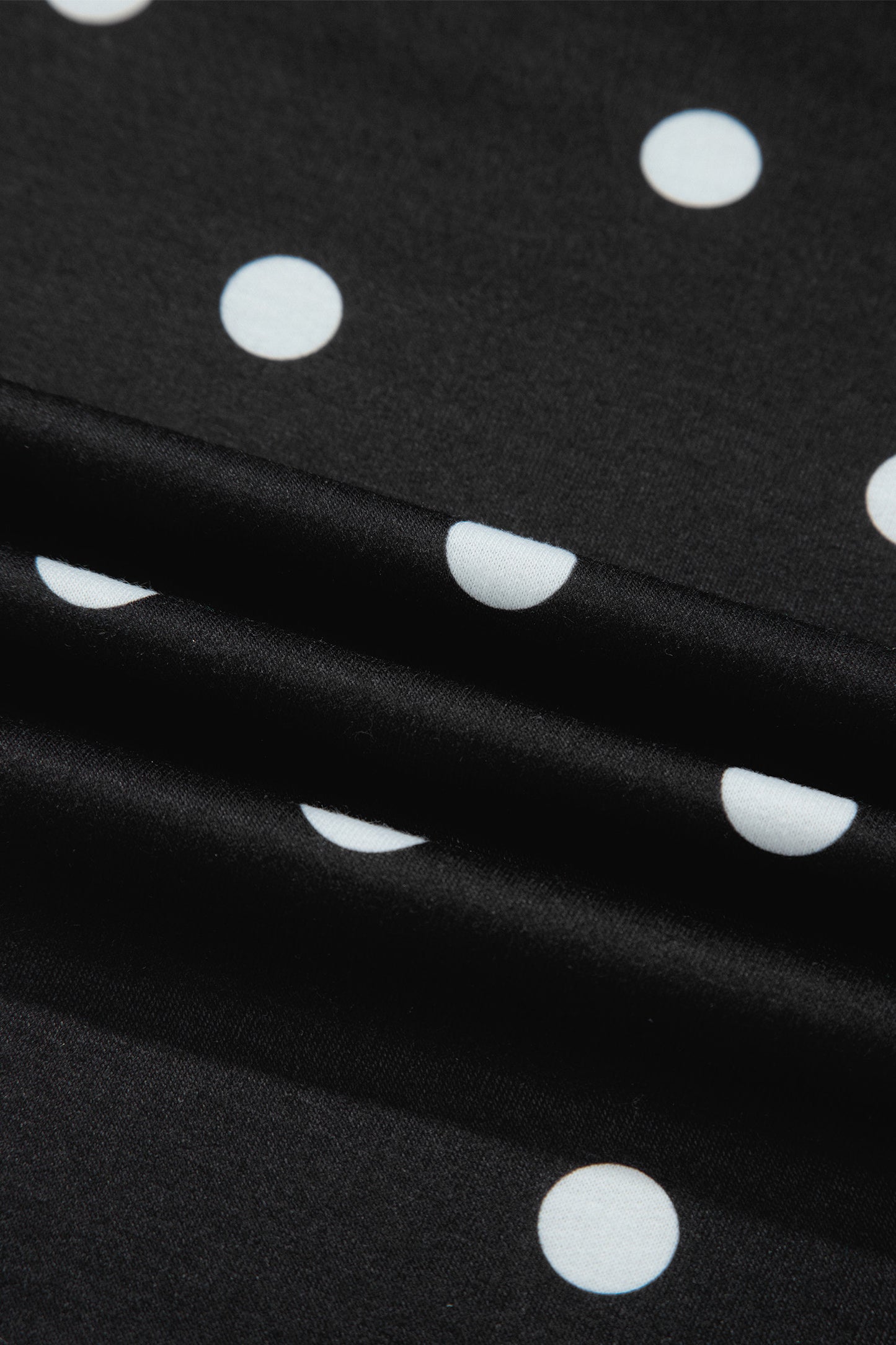 Black Exposed Seam Detail Polka Dot Loose Tee Drawstring Shorts Set