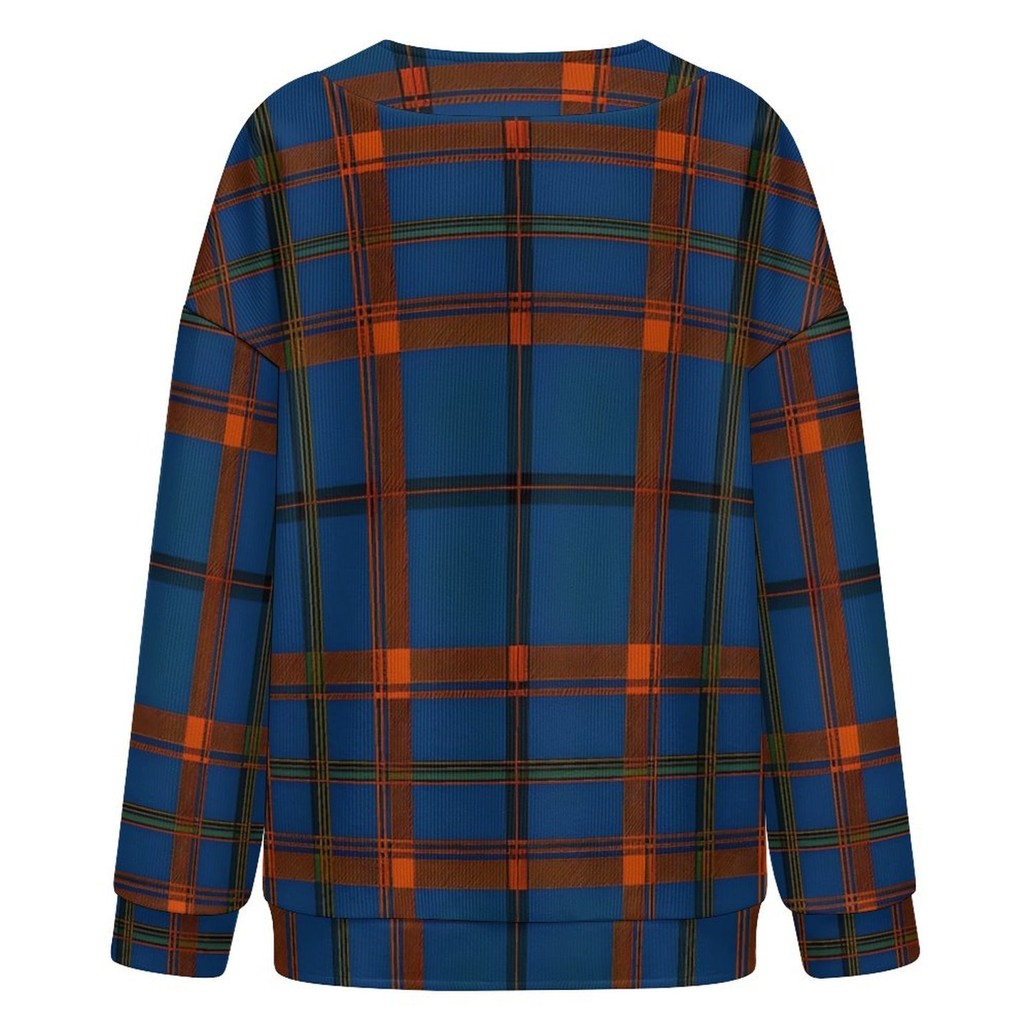 Women's Drop Shoulder Cardigan Plaid