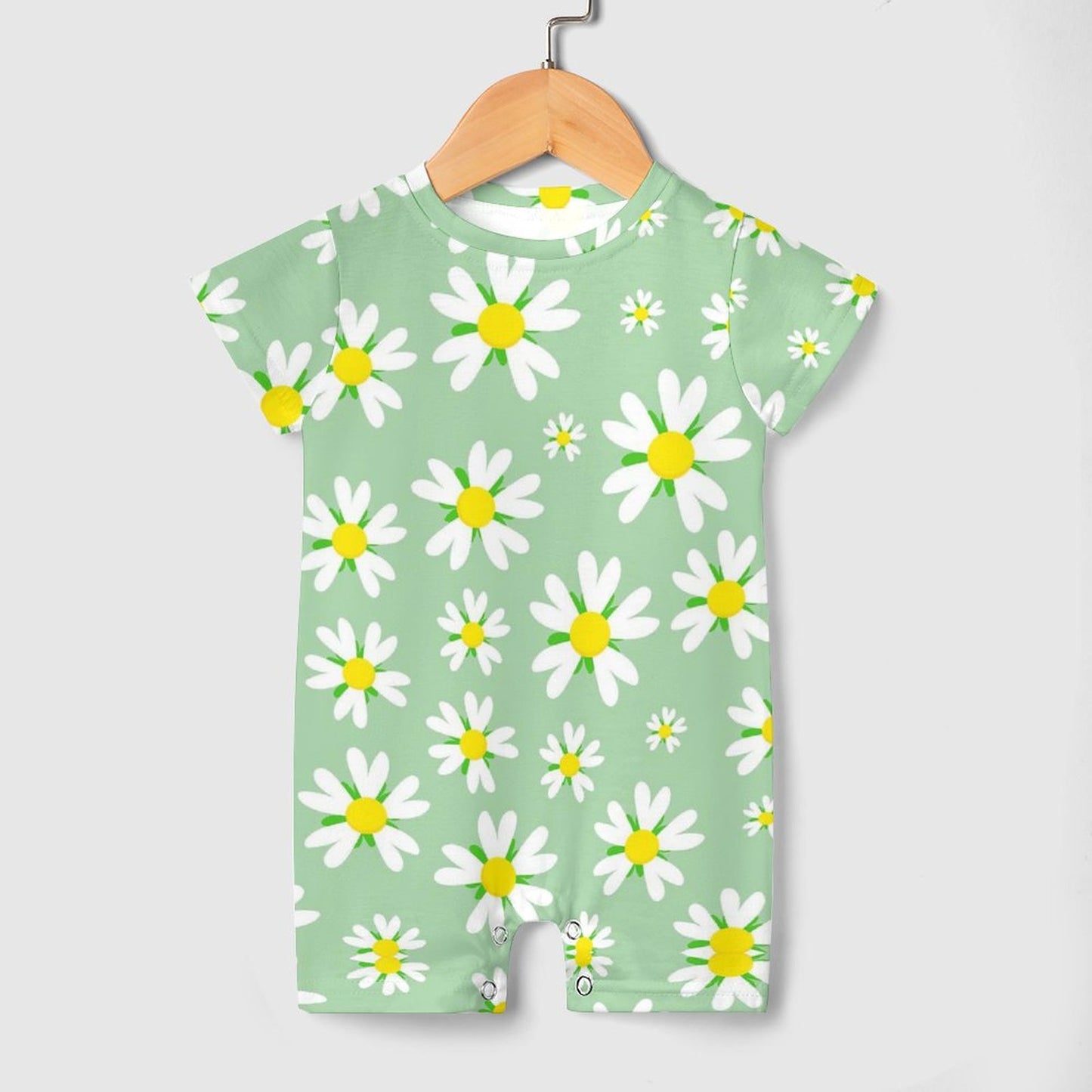 Faux Cotton Short Sleeve Baby Bodysuit Romper