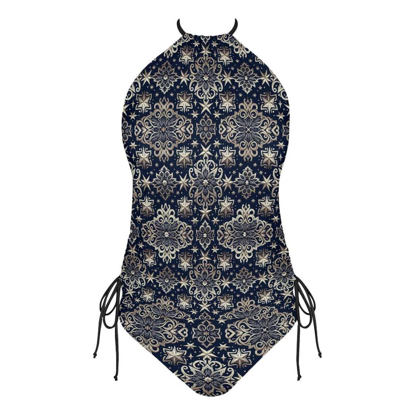 2-Piece Women's Tankini Set with High Neck Halter Top