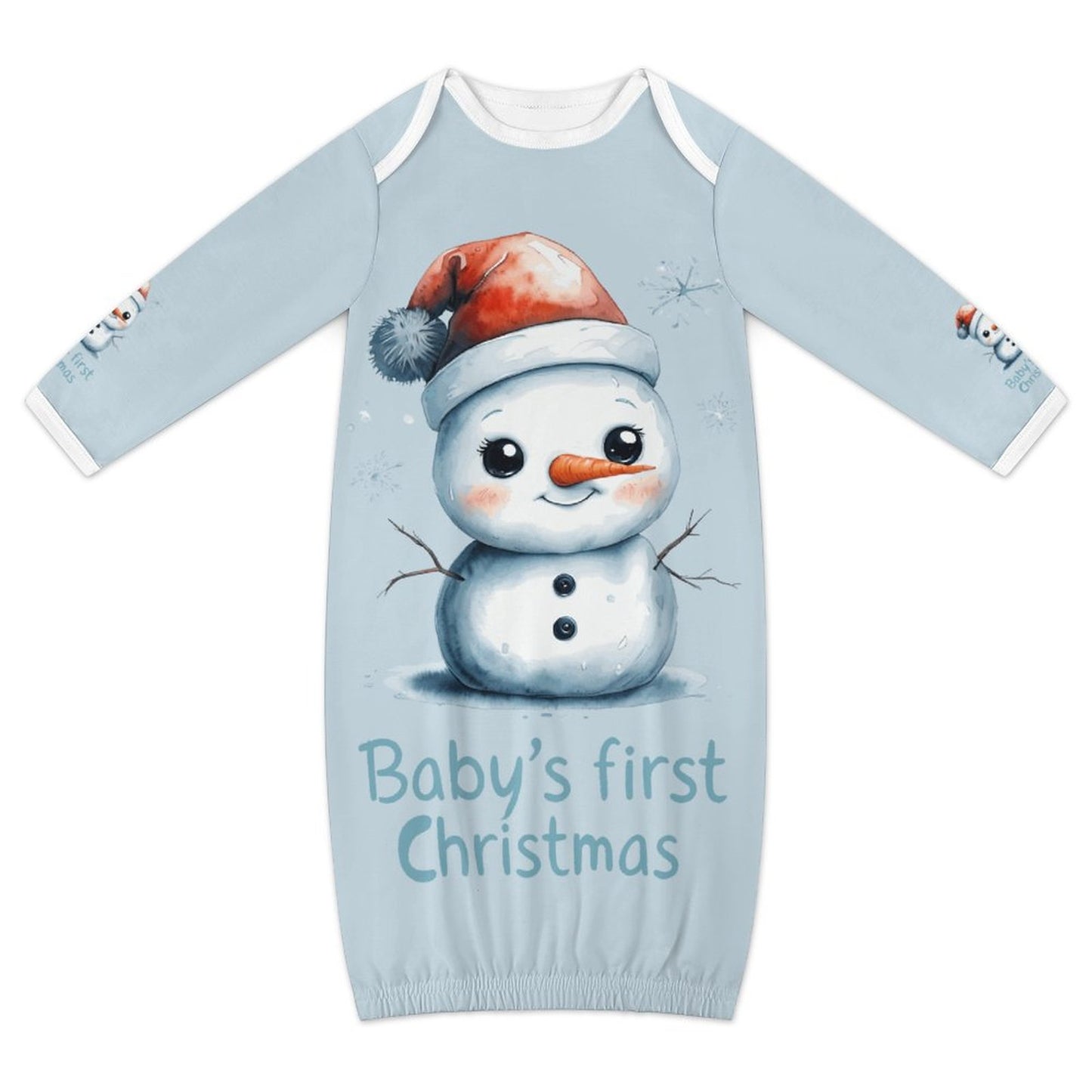 Baby's First Christmas Baby Faux Cotton Sleeper without Hat