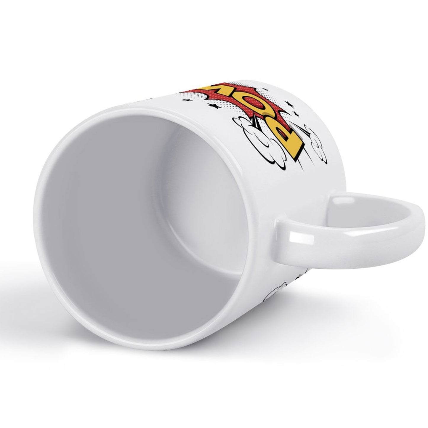 14oz White Ceramic Mug with Handle