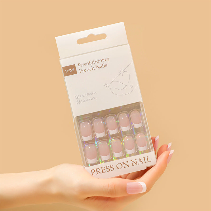 30 Boxed Classic French Wearing Nail Premium Narrow Nail Nail Pads Cross-border Hot Sale Removable Nail Patches – Image 7