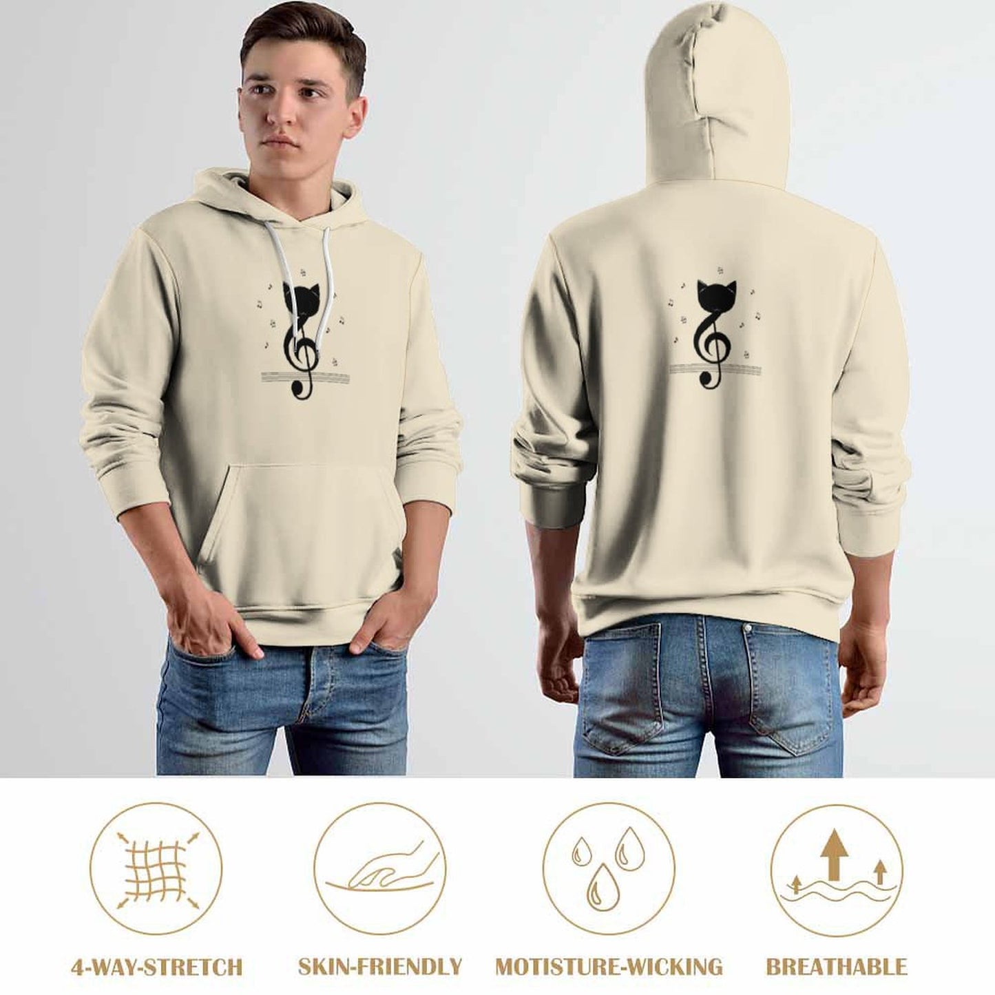 Cool Hoodie with Double-layer hood Cat