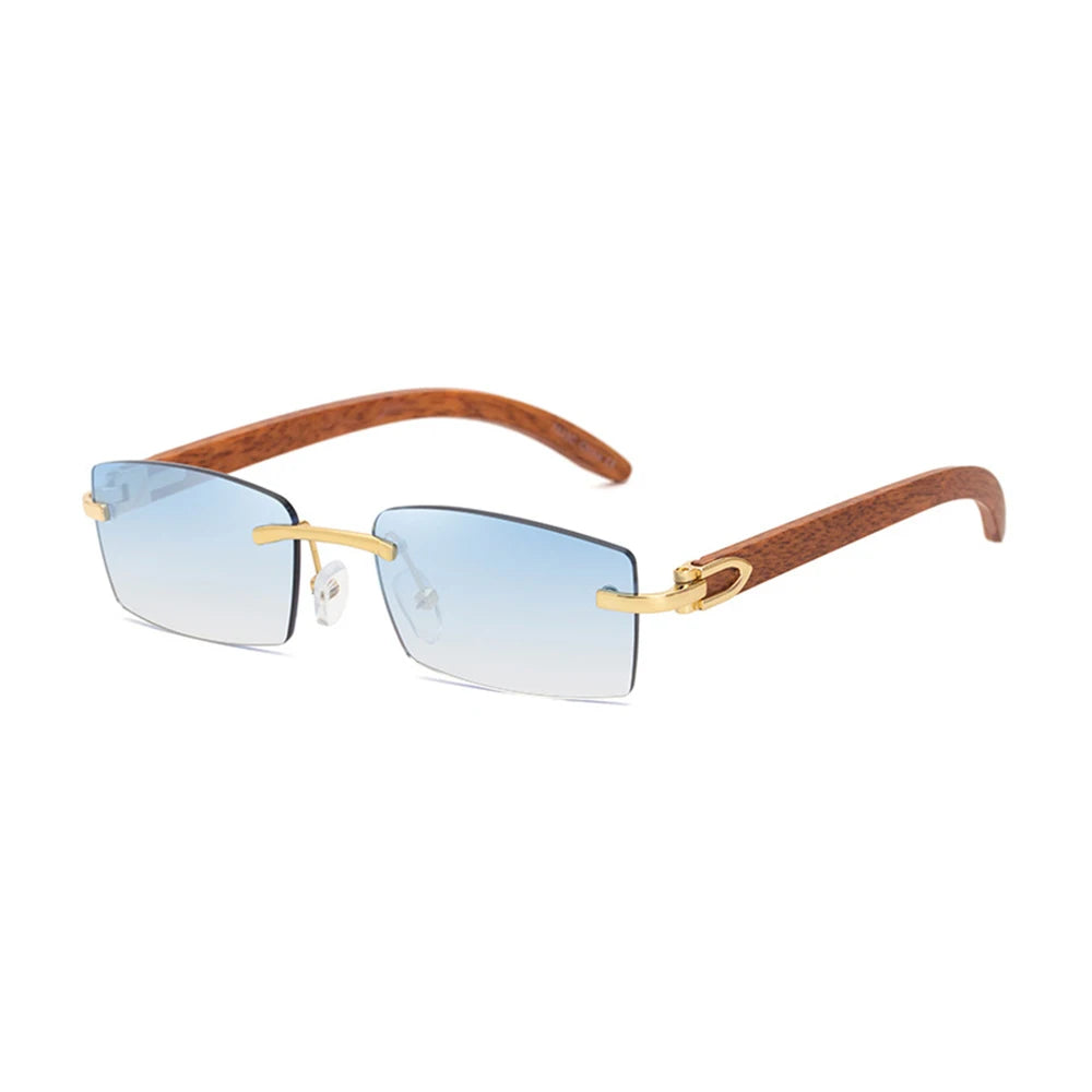 Upscale Custom Ivory Color Buffalo Horn Shape Fashion Small Square Sun Shades Glasses Trendy Rimless Sunglasses Women 2024