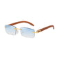 Upscale Custom Ivory Color Buffalo Horn Shape Fashion Small Square Sun Shades Glasses Trendy Rimless Sunglasses Women 2024