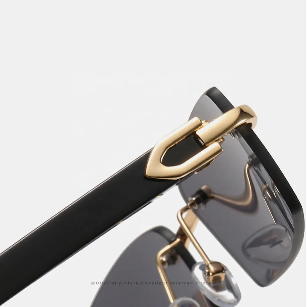 Upscale Custom Ivory Color Buffalo Horn Shape Fashion Small Square Sun Shades Glasses Trendy Rimless Sunglasses Women 2024