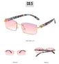 Upscale Custom Ivory Color Buffalo Horn Shape Fashion Small Square Sun Shades Glasses Trendy Rimless Sunglasses Women 2024