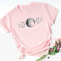 Moon Print T-shirts for Women Harajuku Summer T Shirt New Fashion Black Tops Funny Female T-shirt Casual Tee Woman Clothes