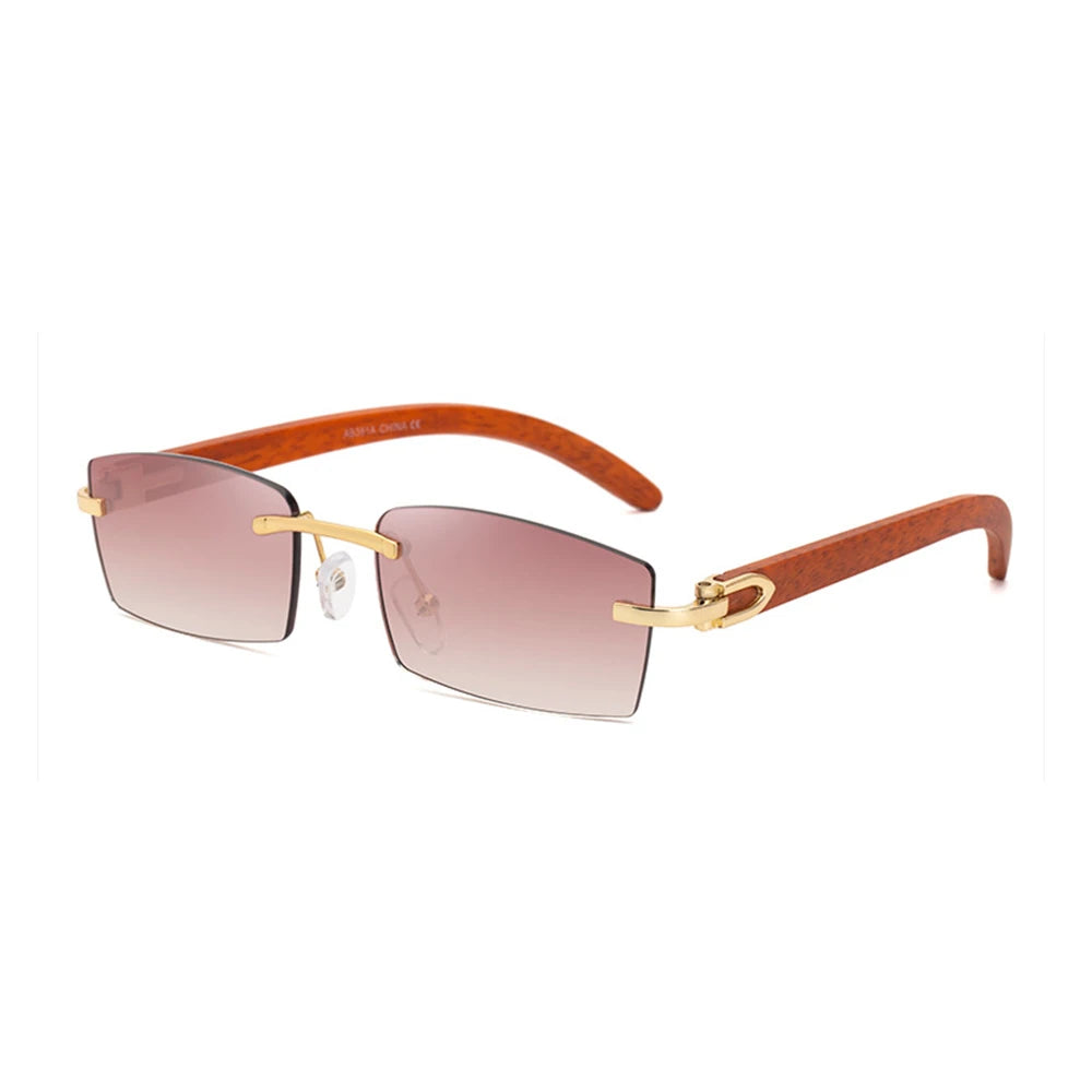 Upscale Custom Ivory Color Buffalo Horn Shape Fashion Small Square Sun Shades Glasses Trendy Rimless Sunglasses Women 2024
