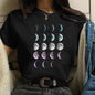 Moon Print T-shirts for Women Harajuku Summer T Shirt New Fashion Black Tops Funny Female T-shirt Casual Tee Woman Clothes