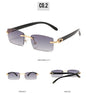 Upscale Custom Ivory Color Buffalo Horn Shape Fashion Small Square Sun Shades Glasses Trendy Rimless Sunglasses Women 2024
