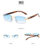 Upscale Custom Ivory Color Buffalo Horn Shape Fashion Small Square Sun Shades Glasses Trendy Rimless Sunglasses Women 2024