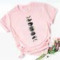 Moon Print T-shirts for Women Harajuku Summer T Shirt New Fashion Black Tops Funny Female T-shirt Casual Tee Woman Clothes